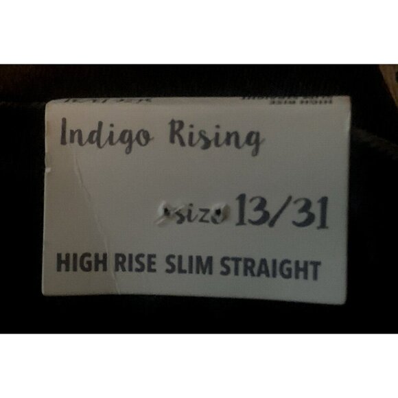 Indigo Rising Womens High Rise Slim Straight Denim Jeans Jr Size 13/31  Black - Picture 14 of 16